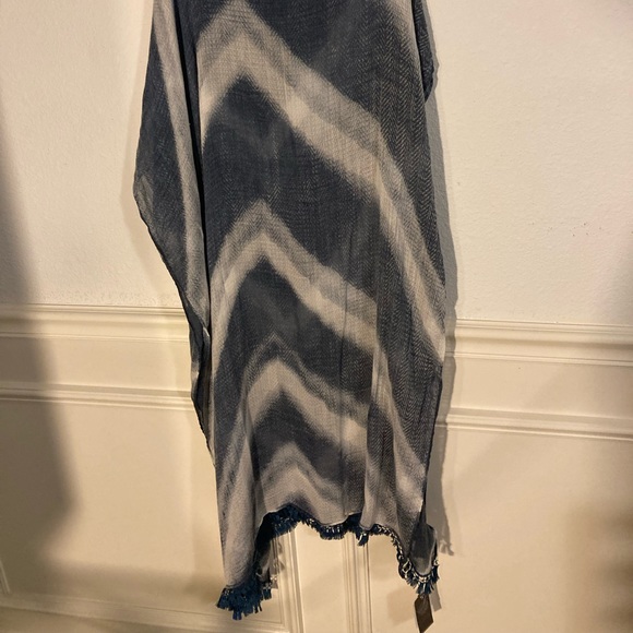 Blue and White Extra Long Scarf - Picture 12 of 15